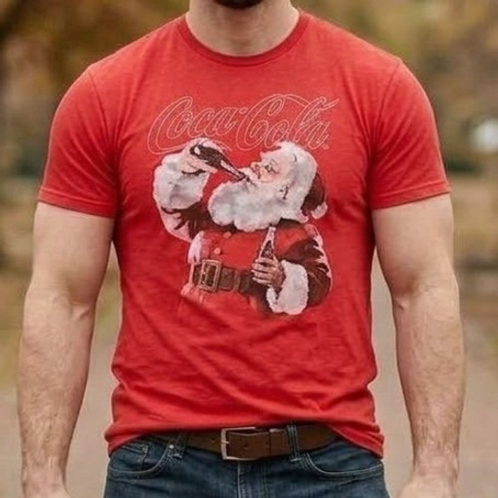 Lucky Brand Coca-Cola Santa Claus Graphic Tee Red XXL Christmas Holiday Shirt